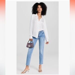 Paige Drew Denim Cargo Pants - light blue - size 27 👖